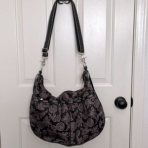 LeSportsac Black Floral Diaper Bag